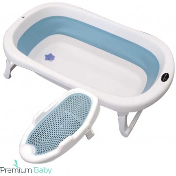 Bañito plegable New Wash azul c/reductor Premium Baby