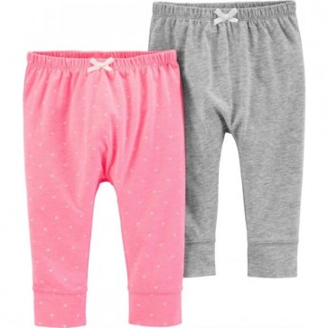 Carter´s 2pk pantalón gris y rosa con corazones