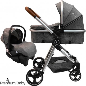 Coche New Mike Lux Gris Travel System 3 en 1 Premium Baby