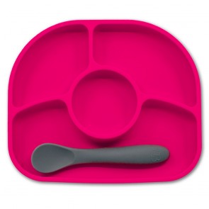 Plato Yumi se silicona con cuchara Pink de BBLUV