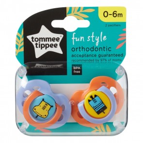 Chupete Fun Style 0-6M Ortodóntico pack x 2 Tommee Tippee