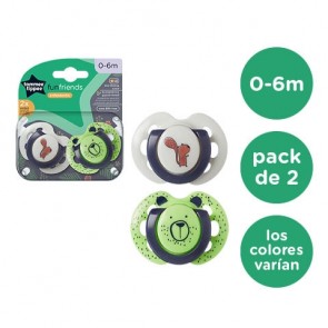 Chupete Fun Sthr 0 a 6 M Pack x 2 Tomme Tippee