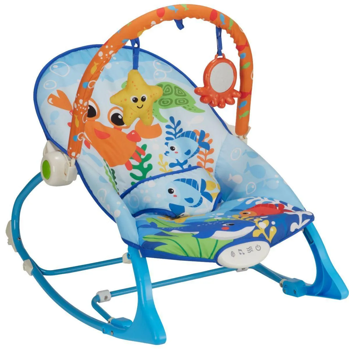 Silla Mecedora Celeste con Animales del Mar