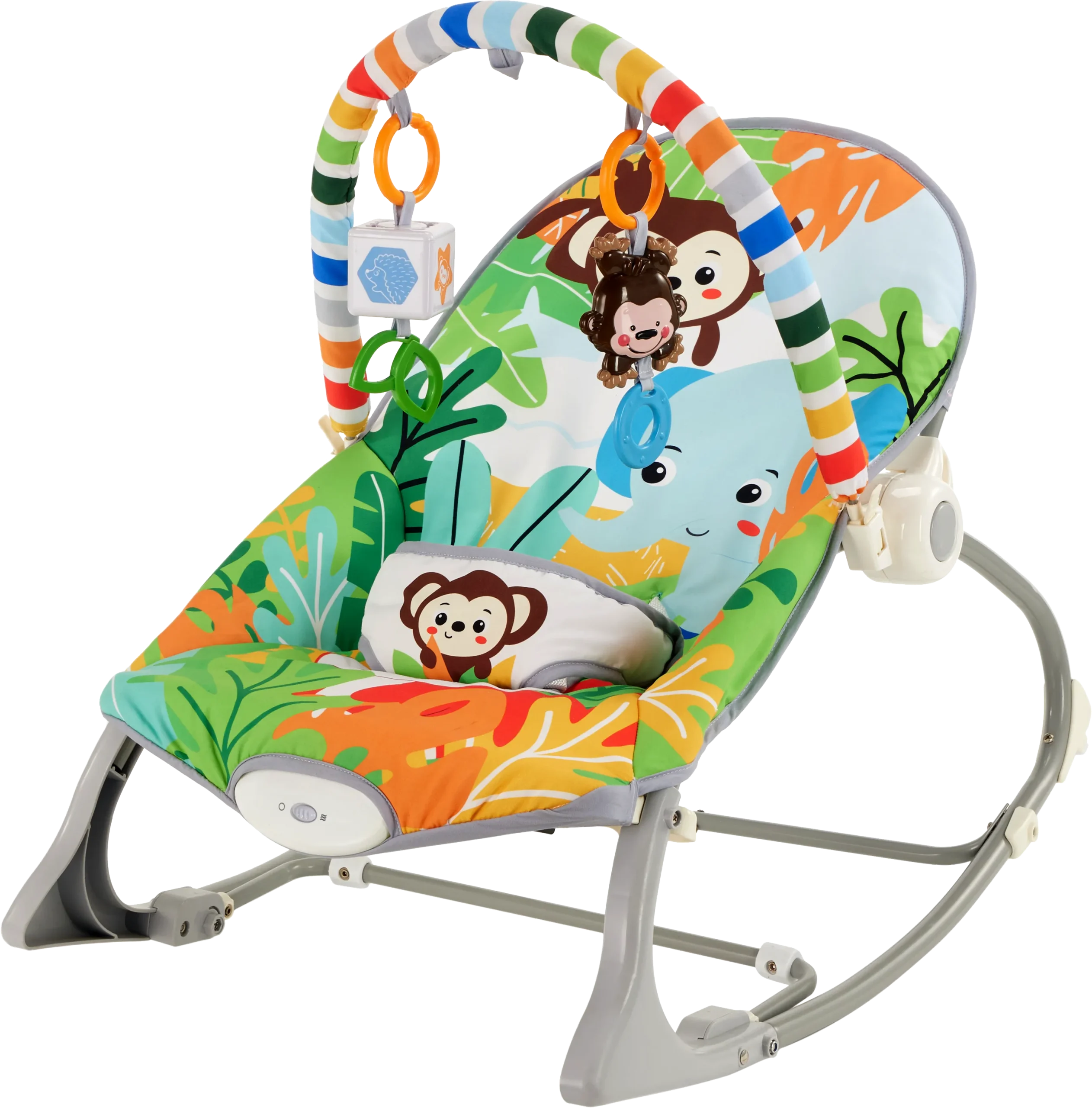 Silla Mecedora Gris con Animales del Zoo