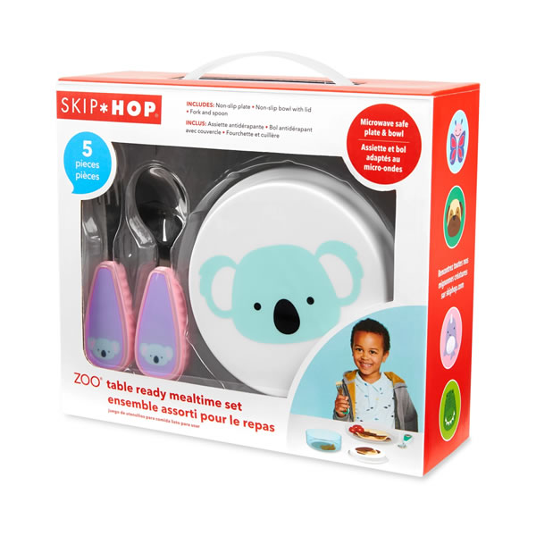 Set Bowl y Plato Antideslizantes con Cubiertos Diseño Koala