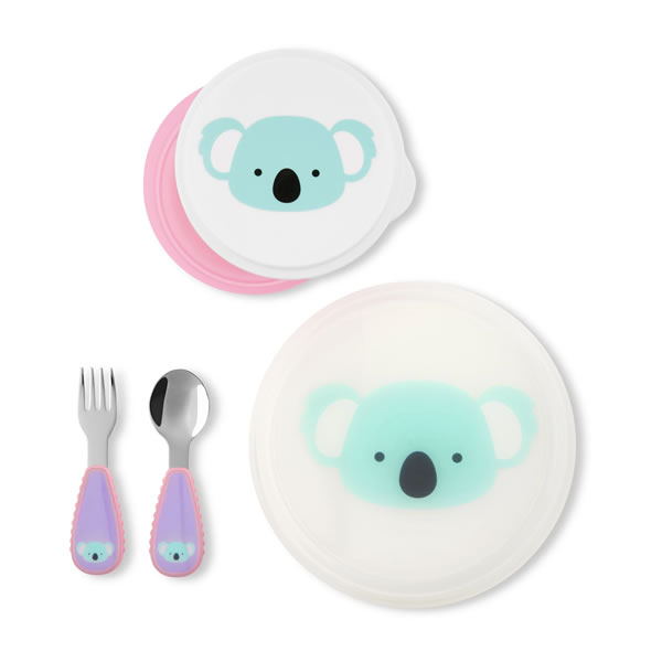 Set Bowl y Plato Antideslizantes con Cubiertos Diseño Koala - Imagen 3