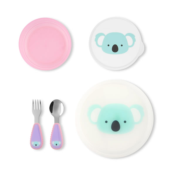 Set Bowl y Plato Antideslizantes con Cubiertos Diseño Koala - Imagen 2